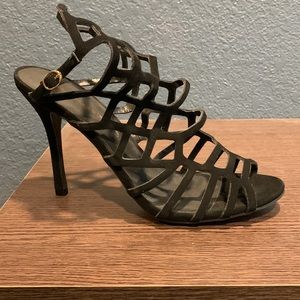 Black strappy heels size 10